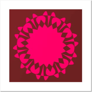 Pink flower digital art geometric Posters and Art